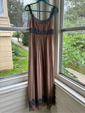 Adrianna Papell Beaded Mauve Maxi Dress